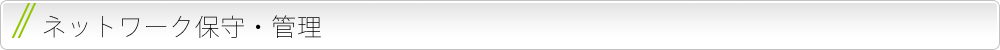 ネットワーク保守・管理